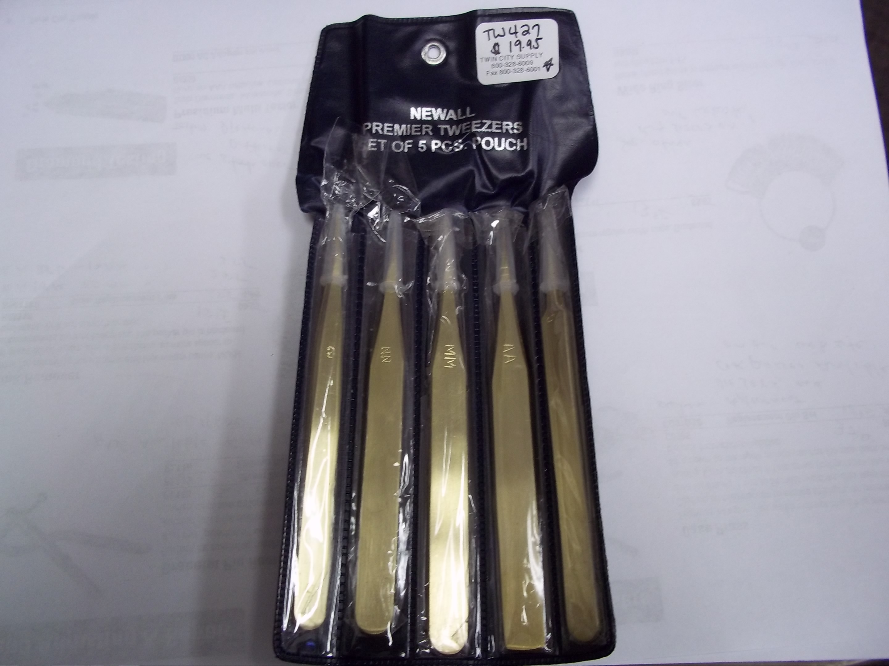 TW427 Brass Tweezer Set of 5 New from Newall!