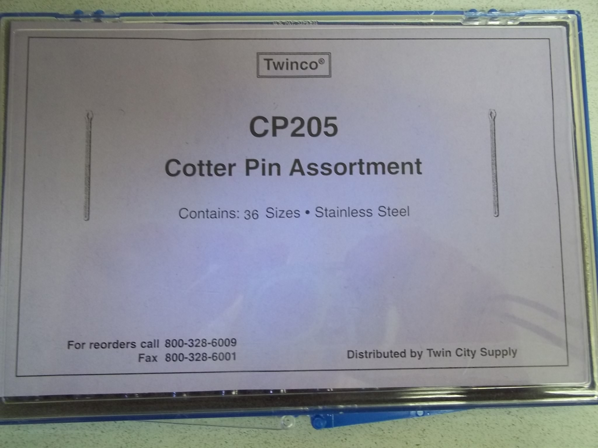 CP205 Cotter Pin Assortment -- 180 pieces/36 sizes-Newall